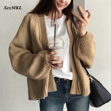 Suéter de punto para mujer, cárdigan informal de manga larga, estilo coreano, para otoño e invierno, 2021 2024 - compra barato