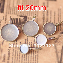 Free ship! Antique bronze 100piece 20mm Round Cabochon Setting Leverback Hook Stud Earing blanks and base trays bezel 2024 - buy cheap