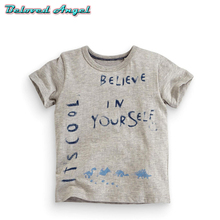 2019 Summer Boys Shirts Cotton Children T-shirts Colored Tops For Girls Short Sleeve Kids Blouse Toddler Tees Baby Clothing 2024 - buy cheap