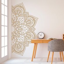 Adesivo de mandala para parede d261, adesivo decorativo removível para artes de parede e sala de estar para meditar ioga 2024 - compre barato