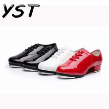 Men Women Soft Outsole Tap Dance Shoes Girl Boy Dance Shoes Black Red White PU Leather Teacher Stage Shoes Size 27-46 WD313 2024 - buy cheap