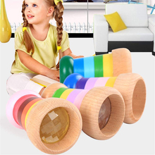 Rainbow Wooden Toys Cute Magical Mini Kaleidoscope Bee Eye Effect Polygon Prism Children Toy 2024 - buy cheap