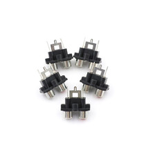 5 pces 2 buraco rca fêmea áudio estéreo jack av conector de entrada áudio conector amplificador interface conexão sinal 2024 - compre barato