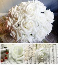 15 branco de espuma Rose Bouquet Artificial do Floral flor de decoração 3 " 2024 - compre barato