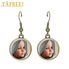 TAFREE Personality Custom Photo Text Dangle Drop Earrings Handmade Family Baby Child Dad Mom Brother Sister Friends Jewelry NA01 2024 - buy cheap