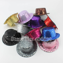 5" Plain Sequin Mini Top Hats Fascinators DIY Hair Accessories Multiple Colors 30pcs/lot Free Shipping MFF1300S 2024 - buy cheap