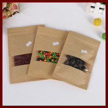 16*26 10pcs brown self zip lock kraft paper bags with window for gifts sweets and candy food tea jewelry retail package paper 2024 - buy cheap