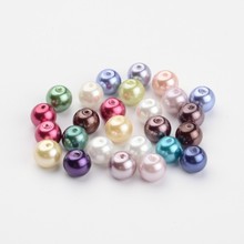100 pc 4/6mm Cordão de Algodão Tingido de Vidro Pérola Redonda Beads Vertentes Ambiental Com Rosca de Várias Cores DIY Jóias fazer Artesanato 2024 - compre barato