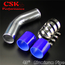 Tubulação de alumínio para intercooler, tubulação de 45 graus 80mm 3.15 "com braçadeiras t 2024 - compre barato