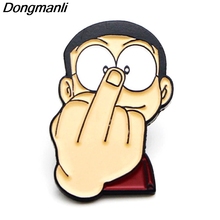 P3782 Dongmanli Cartoon Anime Funny Nobita Nobi Metal Enamel Brooches and Pins Lapel Pin Backpack Badge Collar Jewelry 2024 - buy cheap