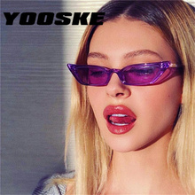 YOOSKE Women Cat Eye Sunglasses Small Size Brand Designer Fashion Retro Ladies Sun Glasses Black Pink Red Glasses UV400 2024 - buy cheap