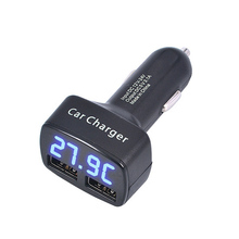 Carregador de carro usb duplo 5 v 3.1a universal com tensão temperatura atual medidor adaptador testador display led digital 2024 - compre barato