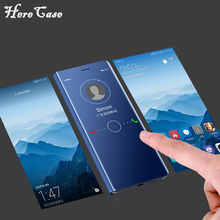 Прозрачный зеркальный смарт-чехол для телефона Huawei P20 Pro P10 P9 P8 Lite, чехлы для Huawei Mate 9 8 10, кожаный флип-чехол с подставкой 2024 - купить недорого
