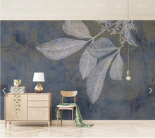 Customized modern minimalist wallpaper, leaf texture murals for living room bedroom sofa background wall waterproof wallpaper 2024 - buy cheap