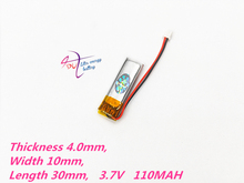 JST 1,25 мм 2pin 3,7 V 110mAh 401030 литий-полимерная LiPo аккумуляторная батарея для Mp3 MP4 MP5 GPS PSP bluetooth гарнитура для наушников 2024 - купить недорого