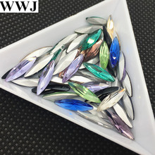 4x15mm Navette Cristal de lujo de piedra de cristal de marquesina más colores para elegir la fabricación de joyas con purpurina 2024 - compra barato