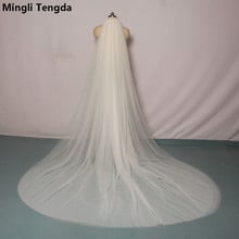 Mingli Tengda Ivory/White Bridal Veil Cut Edge 3 Layers 3 M Long Red Wedding Veil Elegant Lady Black Cathedral Veil Meatl Comb 2024 - buy cheap