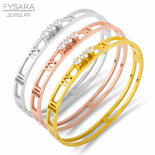 FYSARA классический золотой-Цвет в римском стиле с разрезами браслеты с цифрами для женщин от известного бренда, Три Кристаллы любовь браслеты... 2024 - купить недорого