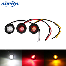 1Pair 3/4" RED Round Side Marker LED Clearance SUV RVs Truck Trailer Boat Light Bullet License Light Car styling 2024 - buy cheap