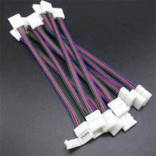 LED Strip Connector 10mm 4pin with 2 Free Welding Connector For 5050 RGB LED Strip 10pcs/lot 2024 - buy cheap