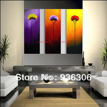 Wall Pictures Large Canvas Art Cheap Picture On Canvas 3 Psc/set Flower Hand Paint Oil Painting For Living Room Home Decoraton 2024 - buy cheap