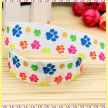 7/8'' Free shipping dog paw printed grosgrain ribbon headwear hair bow diy party decoration wholesale OEM 22mm B1179 2024 - buy cheap