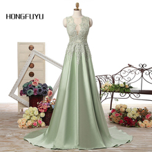 2021 Elegant A Line Long Prom Dresses 2021 Satin With Applique Lace Evening Party Dress Real Photos Fast Shipping 2024 - buy cheap