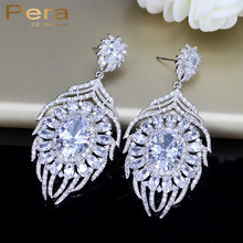 Pera-pendientes largos de Zirconia cúbica para mujer, joyería de lujo, estilo africano, estilo bohemio, E198 2024 - compra barato