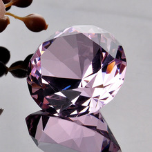 2015 Souvenir Gift Diamond Crystal Home Decoration 40mm Pink Beautiful Decor Paperweight Feng Shui 2024 - buy cheap