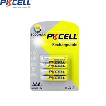 Аккумуляторные батарейки PKCELL, 1,2 в NIMH aaa 1000 мАч, 4 шт./упаковка 2024 - купить недорого