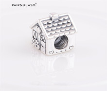 Cuentas de plata esterlina 100% 925 para mujer, accesorio de joyería, compatible con pulsera y gargantilla europea, cuentas de Casa de amor, joyería artesanal 2024 - compra barato