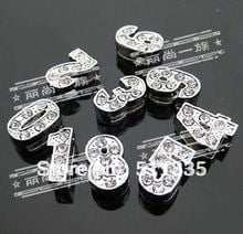 Wholesale 100pcs/lot 8mm 0-9 number slide charm fit for diy wristband bracelet necklace 2024 - buy cheap