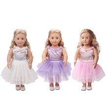 Doll clothes 3 color princess wedding dress toy accessories fit 18 inch Girl doll and 43 cm baby dolls c438-c440 2024 - buy cheap