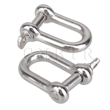 CNBTR 2PCS Chain D Rigging Shackle For Boat 1/4" 304 Stainless Steel Dee Type Silver 2024 - buy cheap