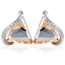Trendy Style Earrings Brincos Colorful Enamel Rhinestone Triangle Crystal Geometric Stud Earrings For Women Wholesale Pendientes 2024 - buy cheap