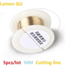 Línea de corte de alambre de molibdeno dorado para Iphone 4/4s/5/Samsung S4/S3, separador de pantalla LCD, 50M, 5 unids/lote 2024 - compra barato