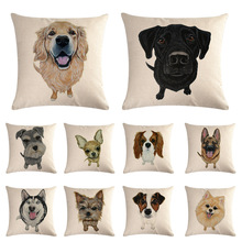 Bulldog Pattern Cotton Linen Throw Pillow Cushion Cover Car Home Sofa Bed Decorative Pillowcase Home Decor 2024 - buy cheap
