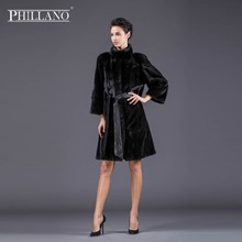 PHILLANO New Style Fashion Fur Coat Natural Mink Stand Collar Good Quality Mink Fur Coat Women black Real Fur Coats 2024 - buy cheap