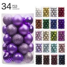 34pcs Christmas Tree Ball Sets 8cm Christmas Decorations Wedding Party Ornaments  Xmas Tree Ball Bauble Hanging Ball Decor Gifts 2024 - buy cheap