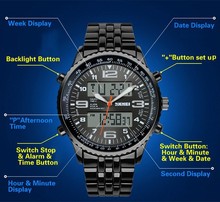 Hot Skmei Brand LED Digital Watches men luxury brand Military Quartz watch relogio masculino full Stainless Steel men Wristwatch 2024 - buy cheap