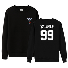 EXO new album love shot same member name printing black thin sweatshirt kpop unisex exo l o neck pullover loose hoodies 2024 - buy cheap