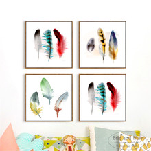 3 Panel Watercolor Feathers Canvas Art Print Painting Poster Wall Pictures For LivingRoom Decor Home Decorative No Frame 2024 - buy cheap