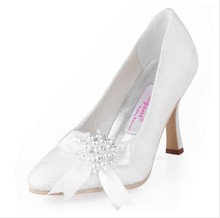 2018 Best Spring Lace Handmade Woman Single High Heel Shoes Elegant Promotion Wedding Dress Shoes Lady's White Fashion Pumps 2024 - buy cheap