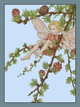 Top Quality Lovely Popular Counted Cross Stitch Kit Larch Fairy Forest Friends, pine tree fairy 2024 - buy cheap