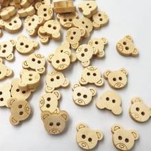 Botones de oso de madera Natural para niños, abalorios de oso de felpa, 2 agujeros, botones de costura de madera, 50 Uds., 11x13MM, WB66 2024 - compra barato