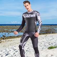 Hisea мужской 1,5 мм Премиум неопреновый гидрокостюм для дайвинга полная длина гидрокостюмы для сноркелинга черный/Камуфляж пэчворк комбинезон мокрый костюм 2024 - купить недорого
