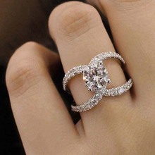 Женское Обручальное кольцо с фианитом, серебряного цвета 2024 - купить недорого