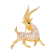 Moda strass raro broche de cabra para mulher vintage luxuxry micro-forma de metal pinos acessórios de jóias 2024 - compre barato