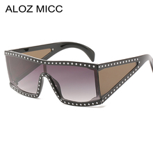 ALOZ MICC 2019 New Italy Women Oversize Square Sunglasses Luxury Crystal Shield Goggle Sun Glasses Women Flat Top Eyewear Q486 2024 - buy cheap