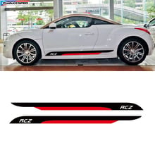 AutoFor PEUGEOT RCZ Coupe-Falda lateral de puerta a rayas, calcomanía de vinilo para coche deportivo de estilismo, accesorios para el cuerpo, pegatina personalizada DIY 2024 - compra barato